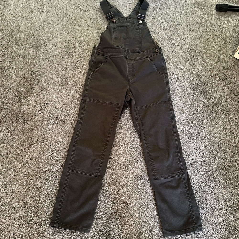 REI brand gray heavy duty overalls size medium 10 to 12
